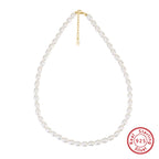Natural Fresh Water White Pearl Silver Necklace