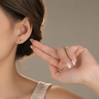 Gold Heart Stud Earrings