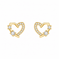 Gold Heart Stud Earrings