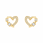 Gold Heart Stud Earrings
