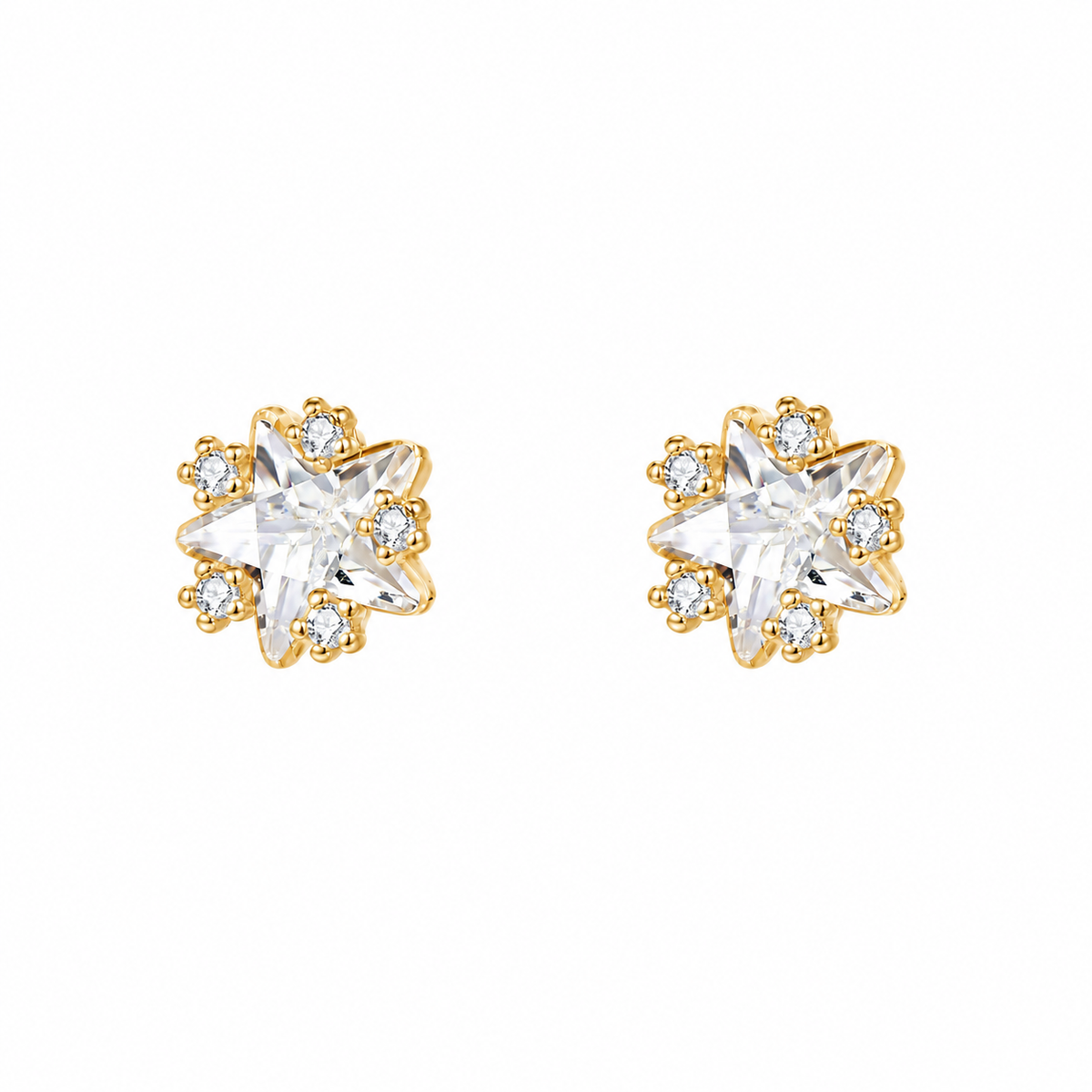 Starburst Gold-Tone Stud Earrings