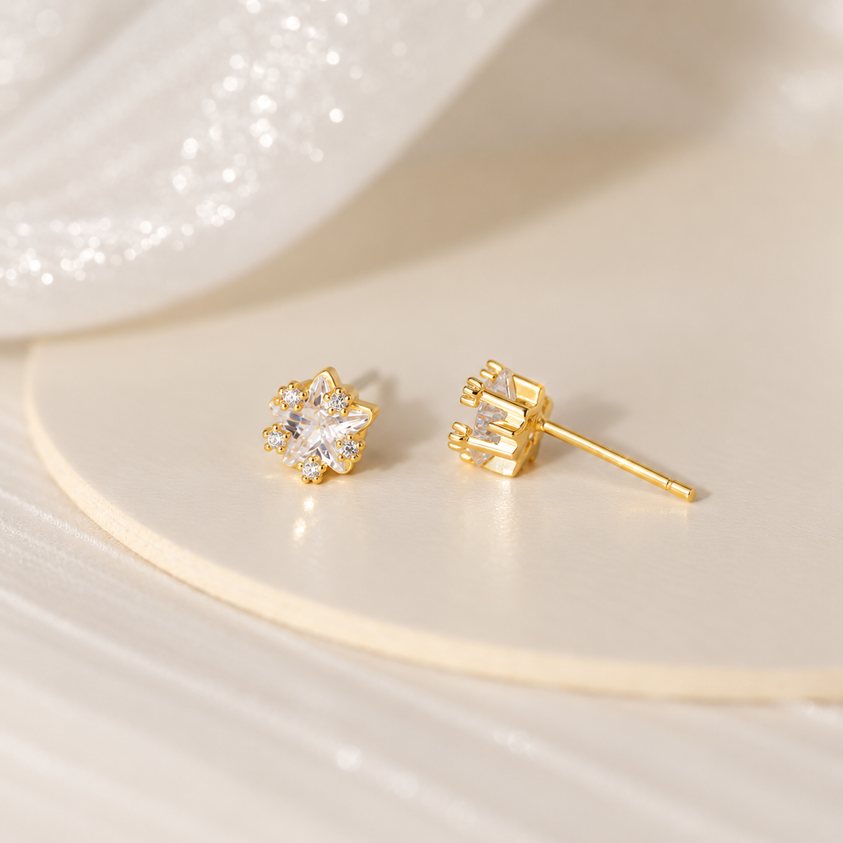 Starburst Gold-Tone Stud Earrings