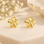 Gold Minimalist Flower Stud Earrings