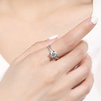 1 Ct GRA Certified Moissanite Adjustable Ring In Sterling Silver
