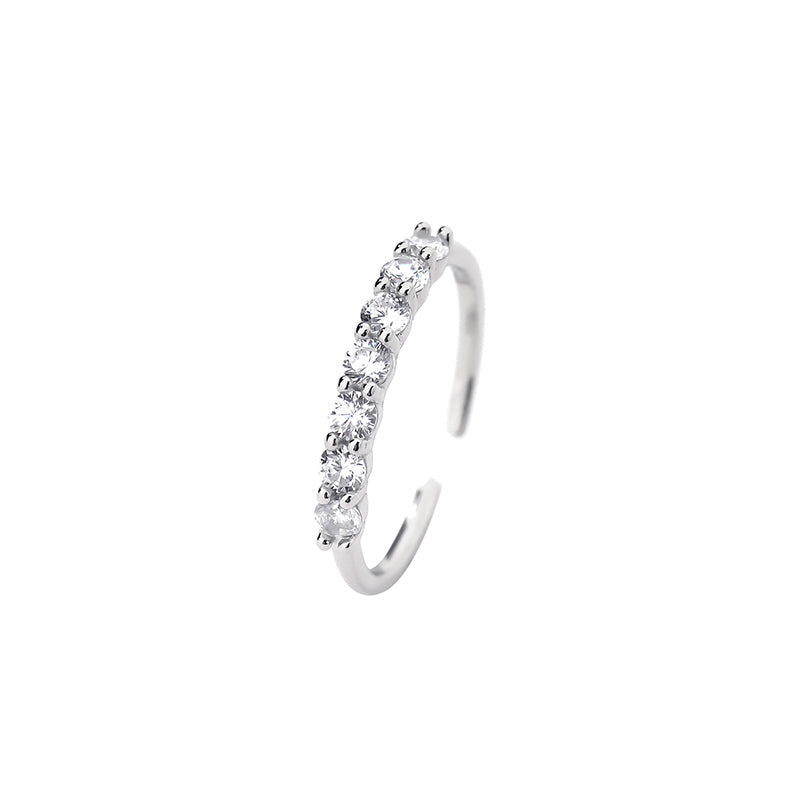 Half Eternity Ring For Women & Girls (Adjustable)