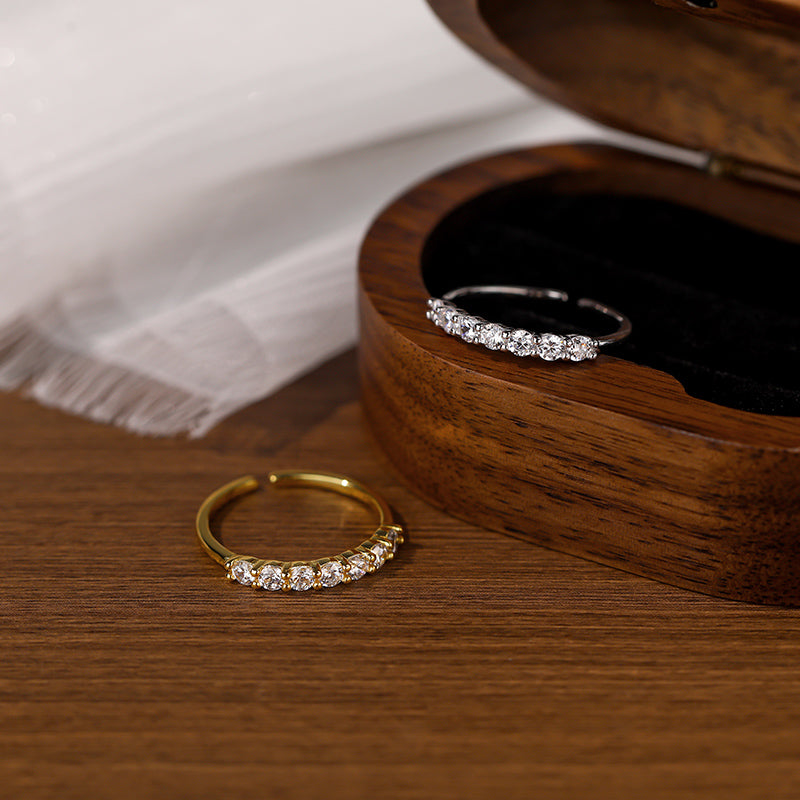 Half Eternity Ring For Women & Girls (Adjustable)