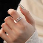 Half Eternity Ring For Women & Girls (Adjustable)