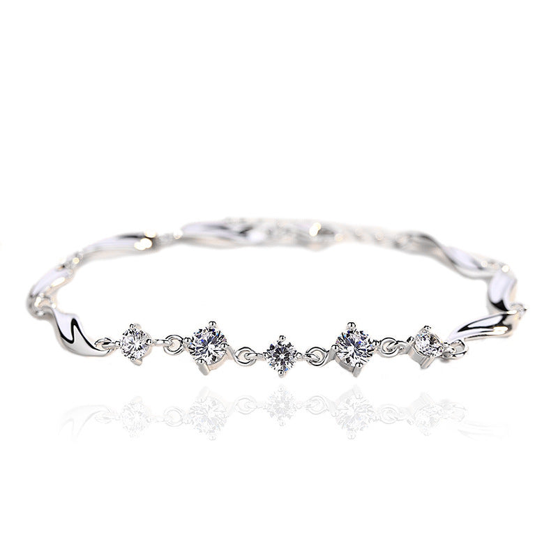 Modern Silver Waves Bracelet