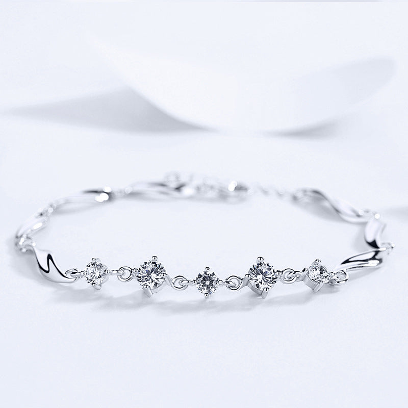 Modern Silver Waves Bracelet