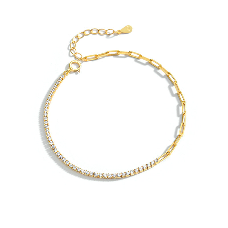 Swiss Zircon Link Chain Adjustable Bracelet