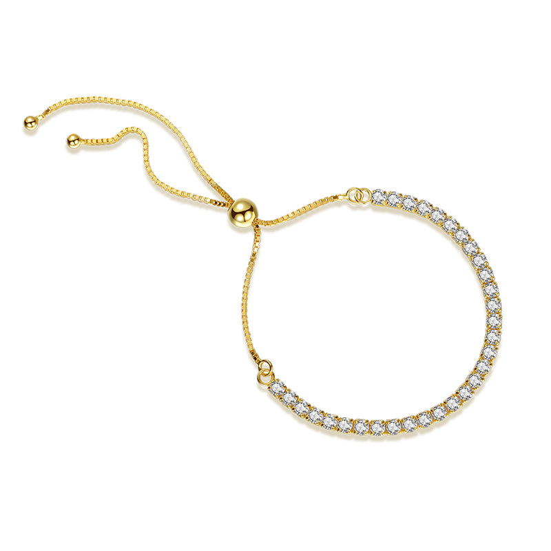 adjustable gold bracelet, front view