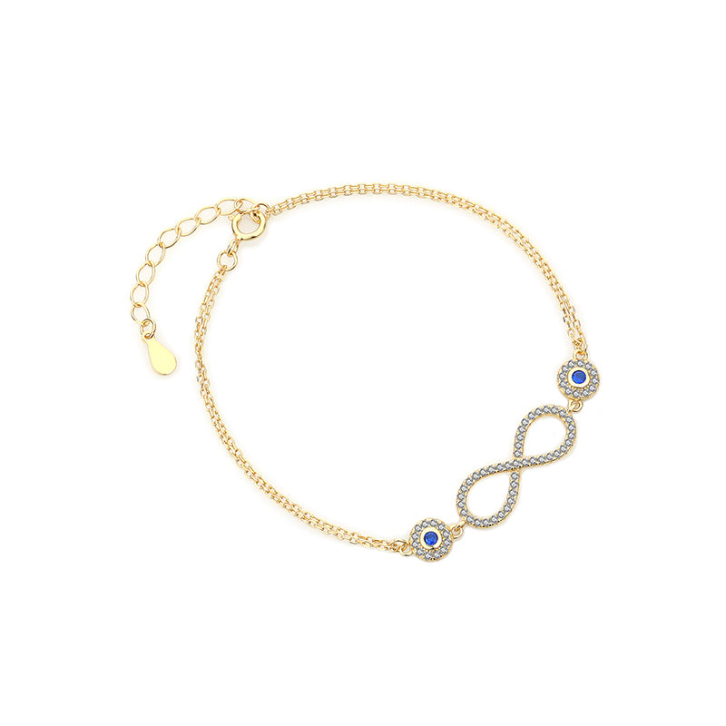 Evil Eye Infinity Bracelet In 18k Gold Plating