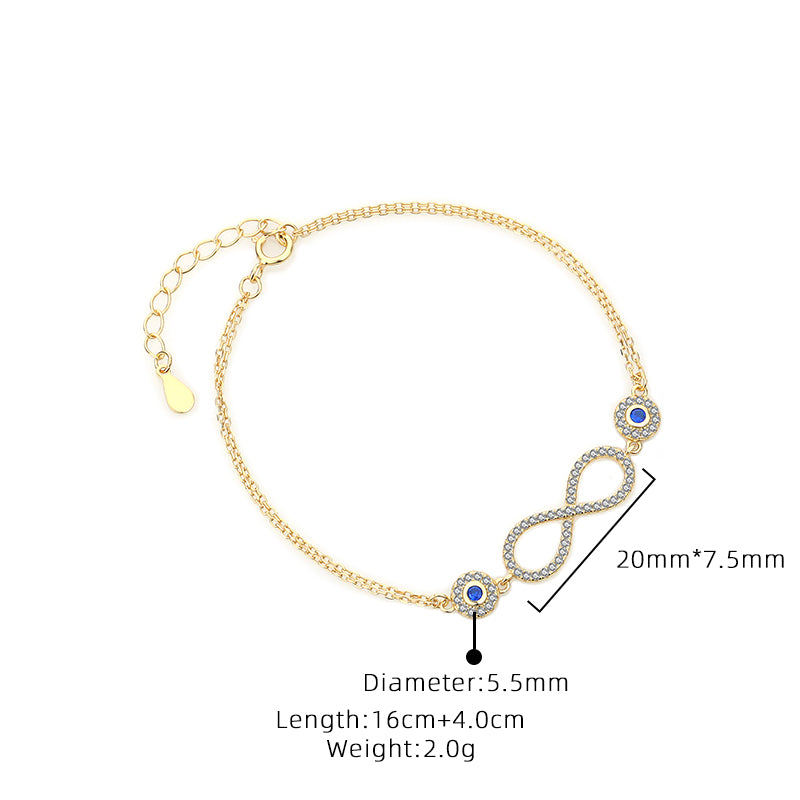 Evil Eye Infinity Bracelet In 18k Gold Plating