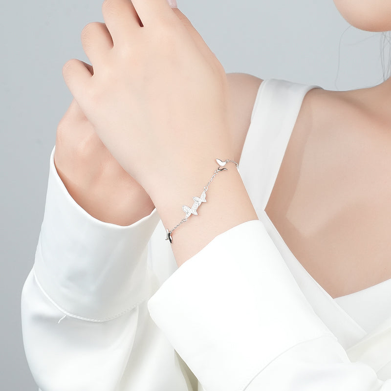 Blissful Butterfly Silver Bracelet