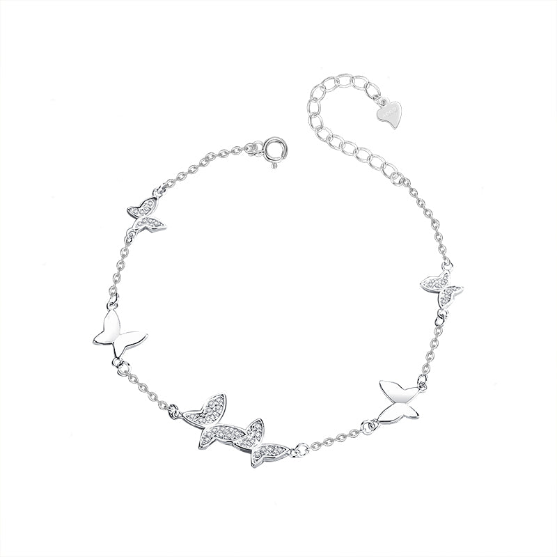 Blissful Butterfly Silver Bracelet