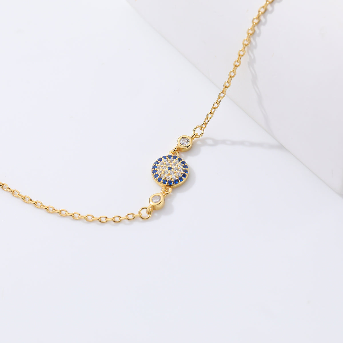 18 Karat vergoldetes Evil Eye-Armband