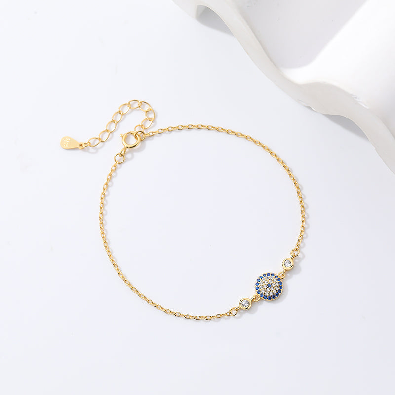 18 Karat vergoldetes Evil Eye-Armband