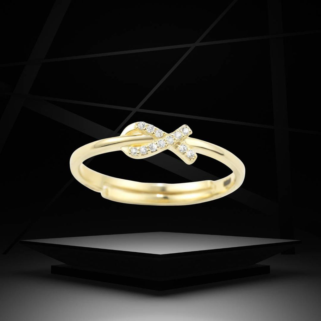 Radiant Cross Gold-Plated Silver Ring