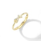 Radiant Cross Gold-Plated Silver Ring