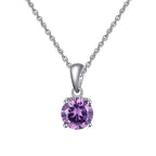Round Amethyst Pendant Necklace