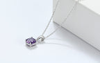 Round Amethyst Pendant Necklace