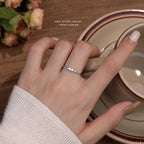 Twisted CZ Stone Silver Ring