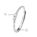 Twisted CZ Stone Silver Ring