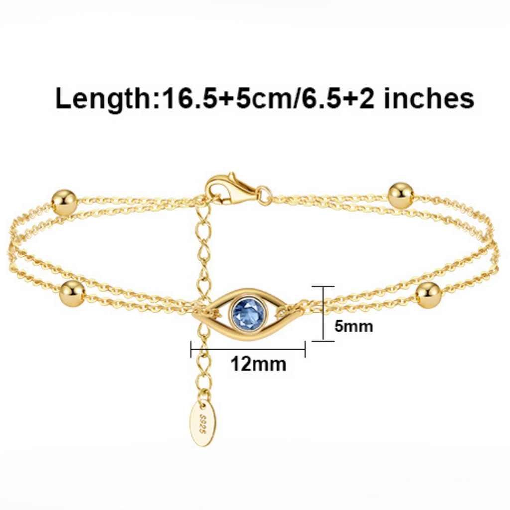 Evil Eye Gold Plated Silver Bracelet
