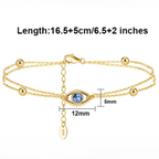 Evil Eye Gold Plated Silver Bracelet