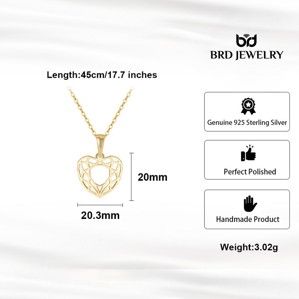 Hallow Heart Pendant Necklace
