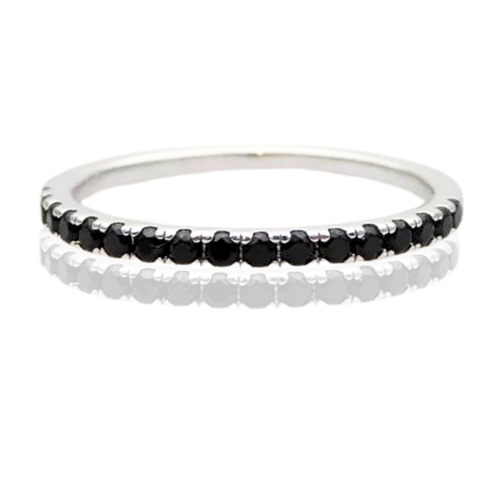 Black Moissanite Diamond Eternity Ring
