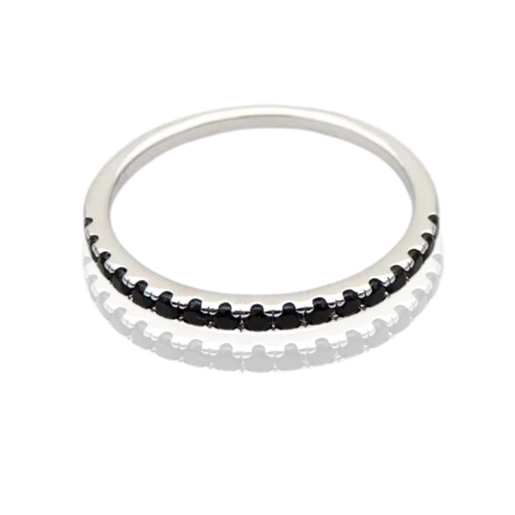 Black Moissanite Diamond Eternity Ring