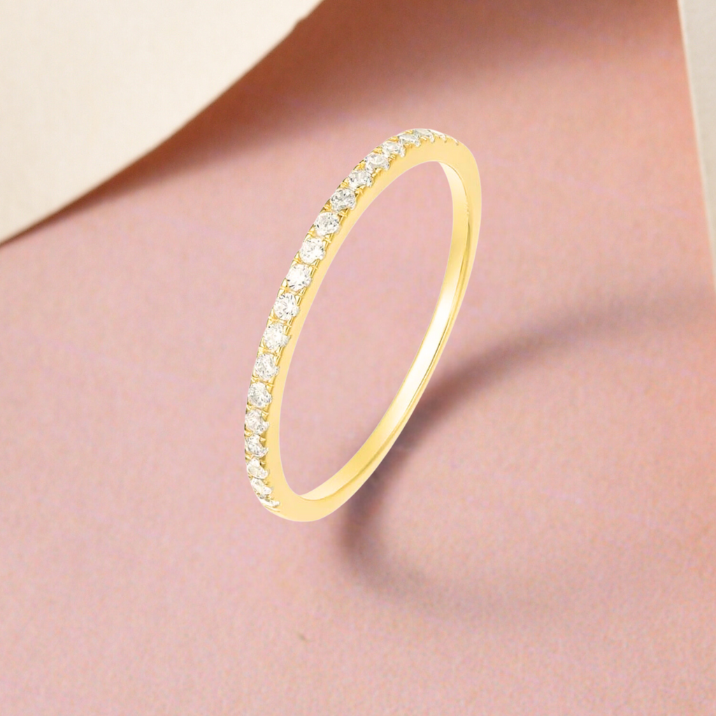 18k Gold Plated White American Diamond Eternity Ring