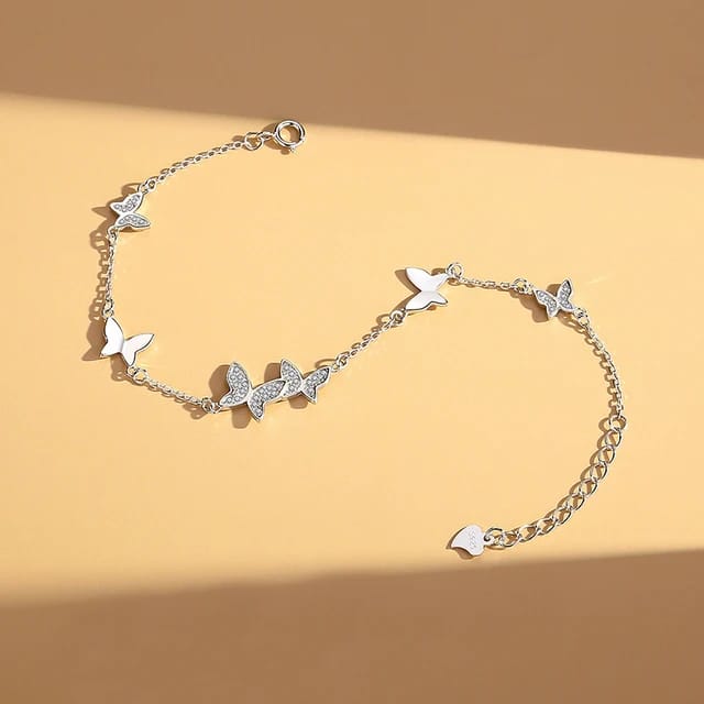 Blissful Butterfly Silver Bracelet