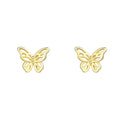 Gold Plated Dainty Plain Butterfly Stud Earrings