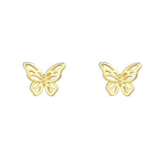 Gold Plated Dainty Plain Butterfly Stud Earrings