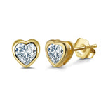 Cute Heart studs in 14k gold plating