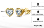 Cute Heart studs in 14k gold plating