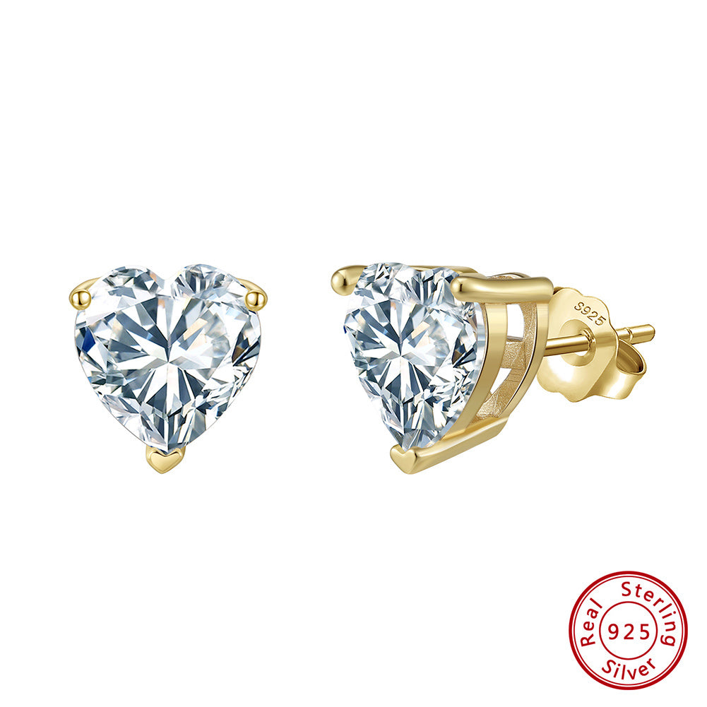 Gold Plated Love Stud Earrings