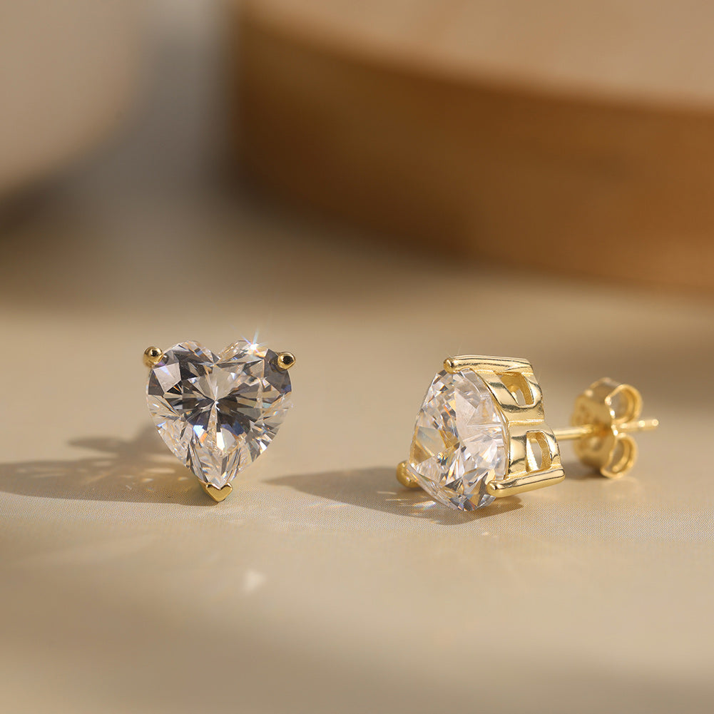 Gold Plated Love Stud Earrings