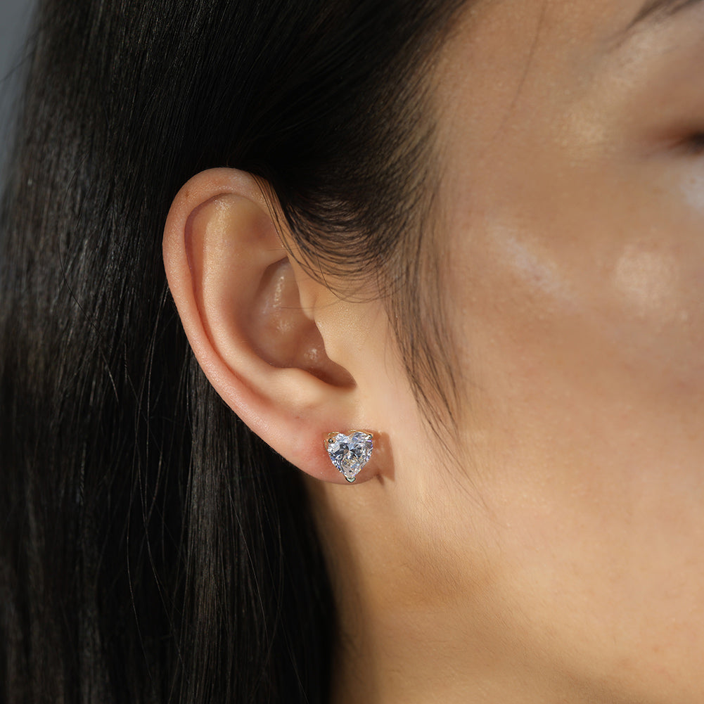 Gold Plated Love Stud Earrings