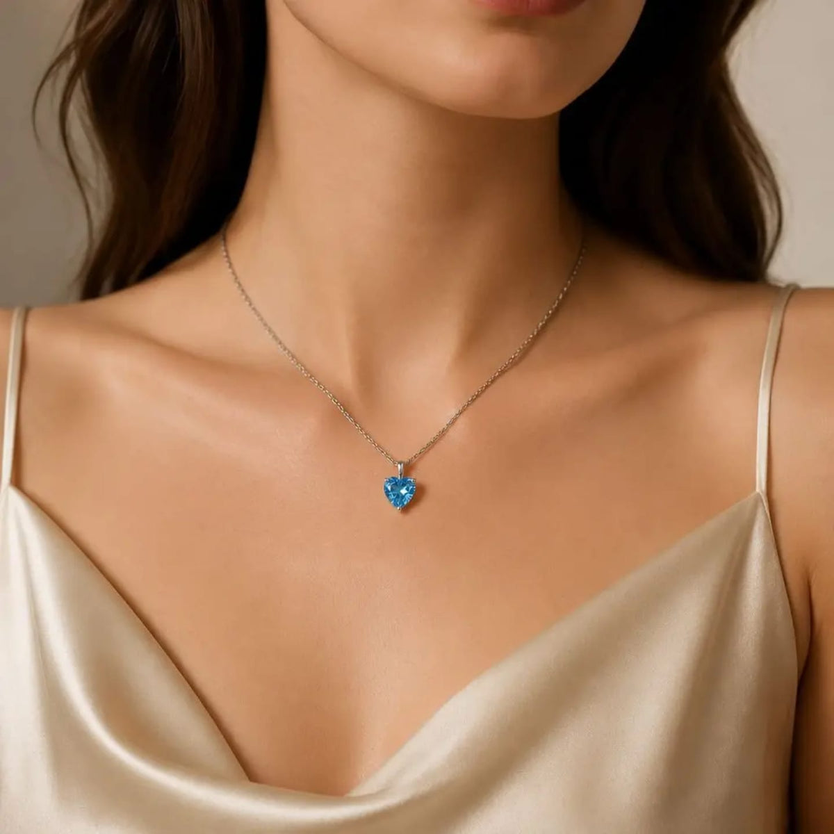 Blue Ocean Heart Necklace