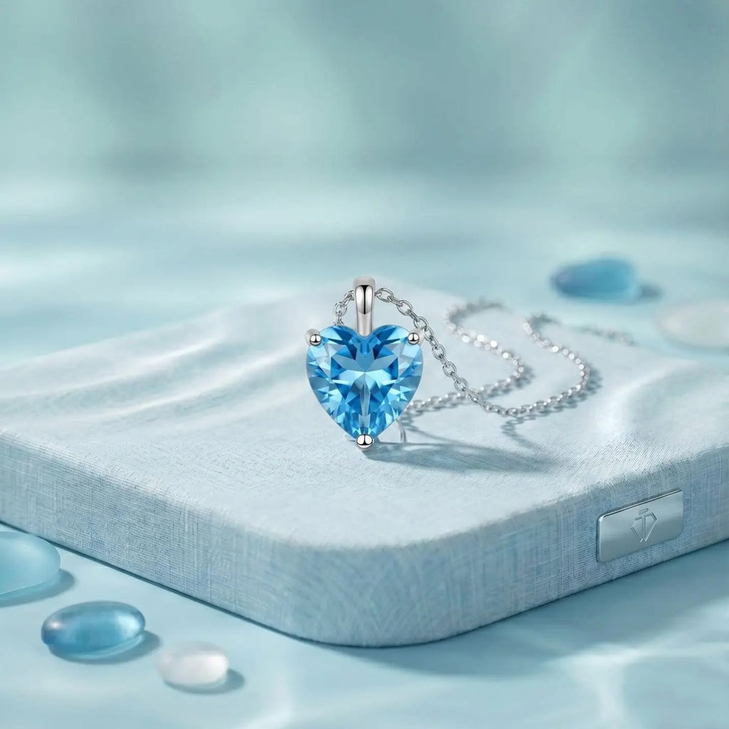 Blue Ocean Heart Necklace