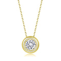 Minimalist round cz pendant necklace
