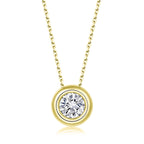 Minimalist round cz pendant necklace
