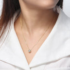 Minimalist round cz pendant necklace