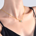 Minimalist round cz pendant necklace