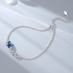 Radiant Blue Butterfly Silver Bracelet