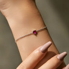 Dainty Pink Heart Bracelet