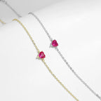 Dainty Pink Heart Bracelet